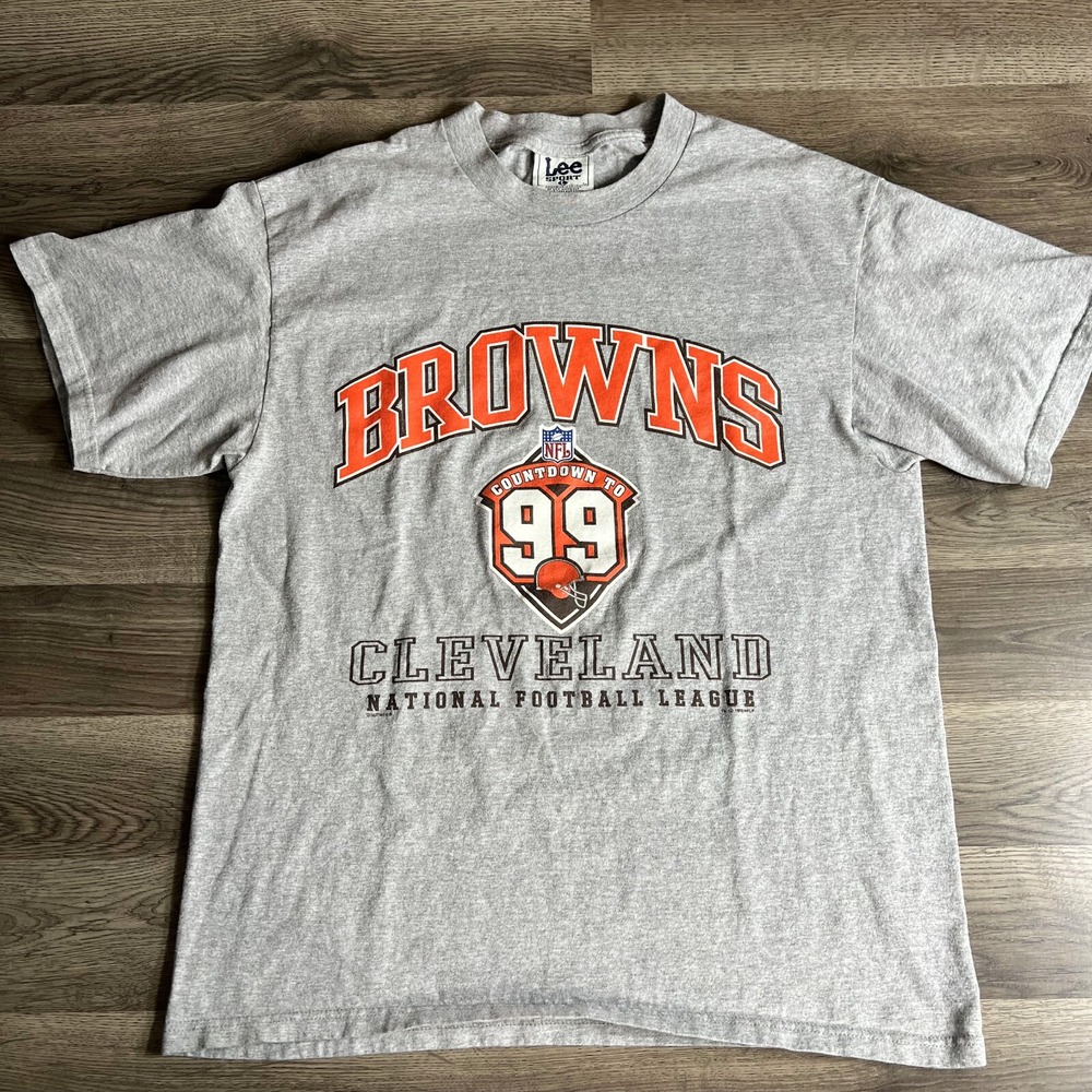 VTG Cleveland Browns T Shirt Mens Large 90s NFL Football Tee Lee Countdown to 99